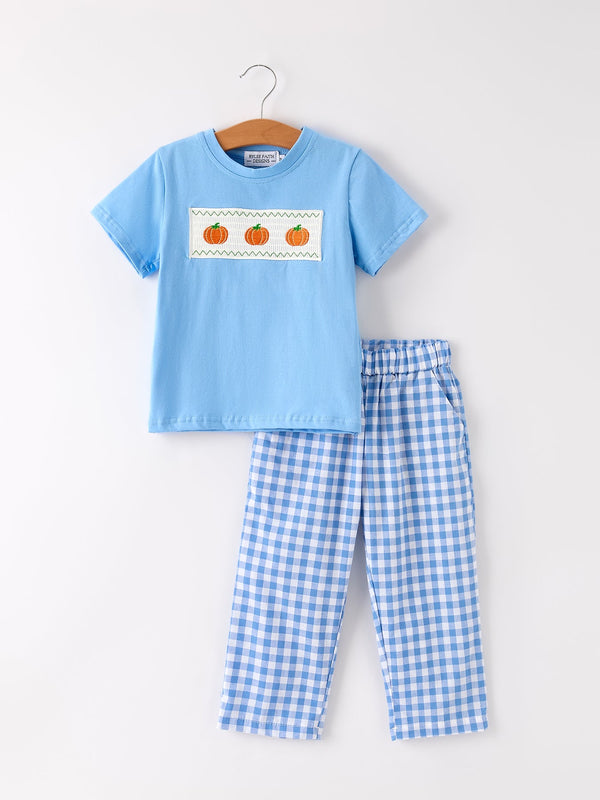 fall-thanksgiving-halloween-blue-pumpkin-smock-embroidery-baby-boyset Rylee-Faith-Designs-Sophia's StyleOutfit-1